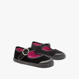 B&W Goflex Mary Jane Velvet Negra